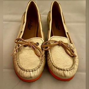 Lucky Brand Metallic Leather Boat Shoes/ Loafers Sz. 7.5
